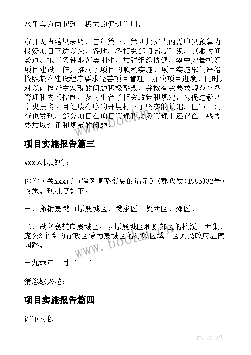 最新项目实施报告 项目实施总结报告(汇总5篇)