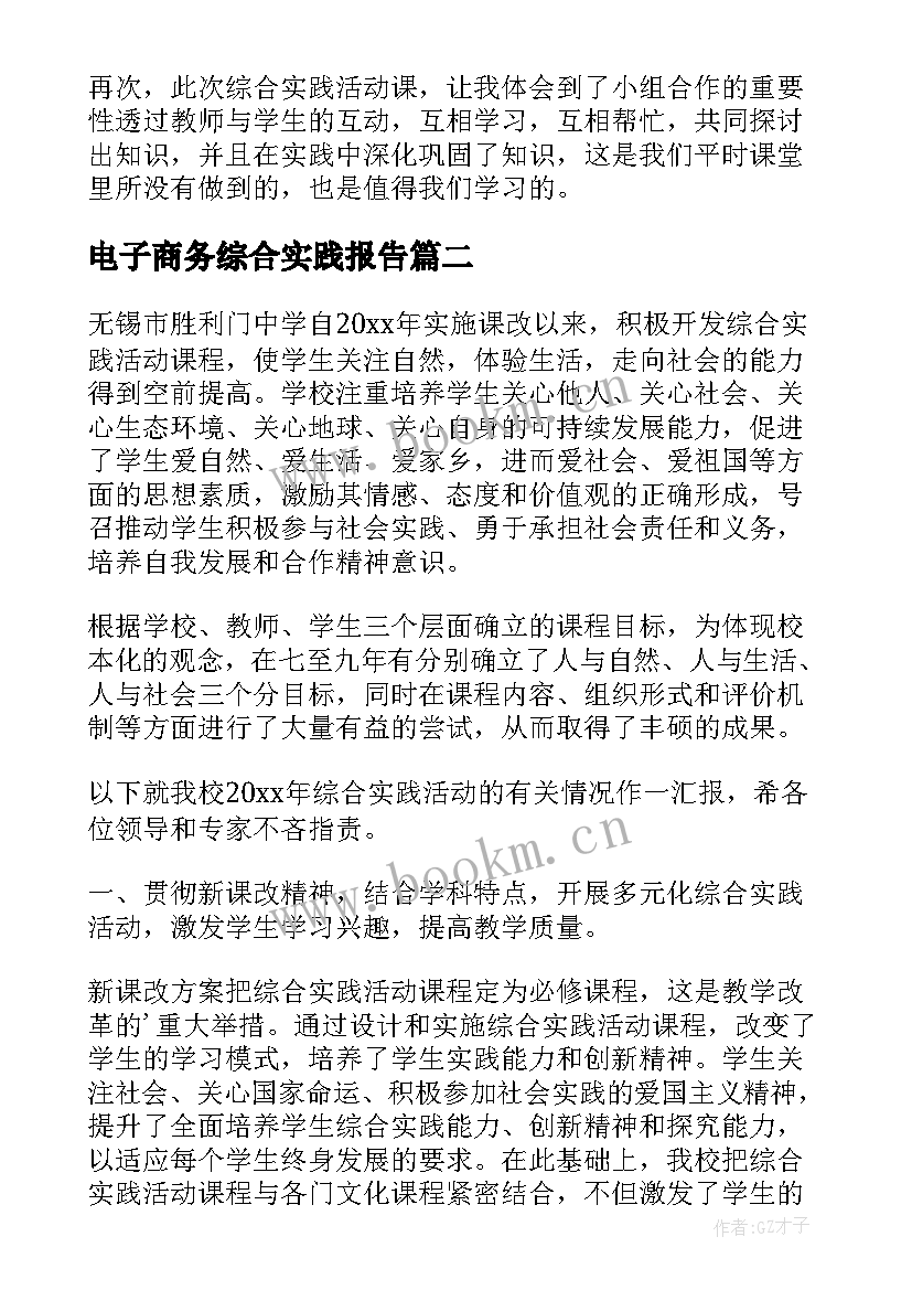 电子商务综合实践报告(精选5篇)