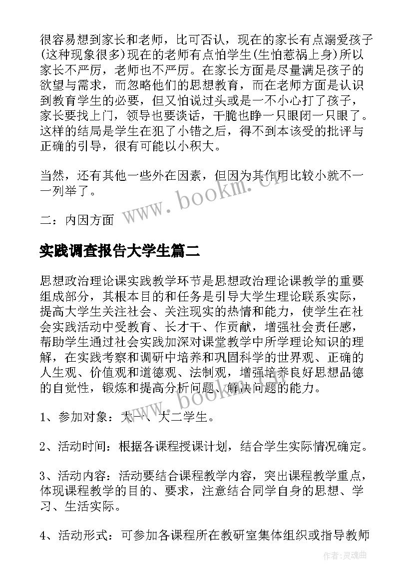 实践调查报告大学生(精选10篇)