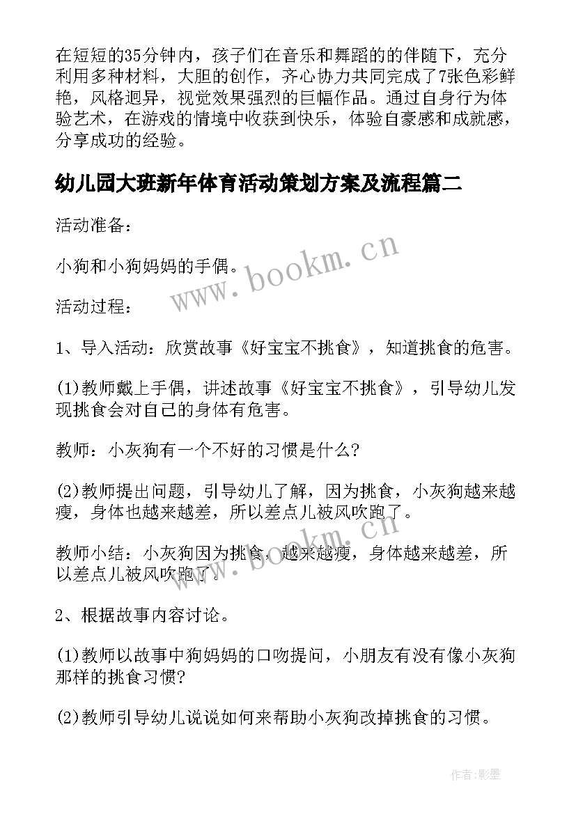 最新幼儿园大班新年体育活动策划方案及流程 幼儿园大班体育活动策划实施方案(优质5篇)