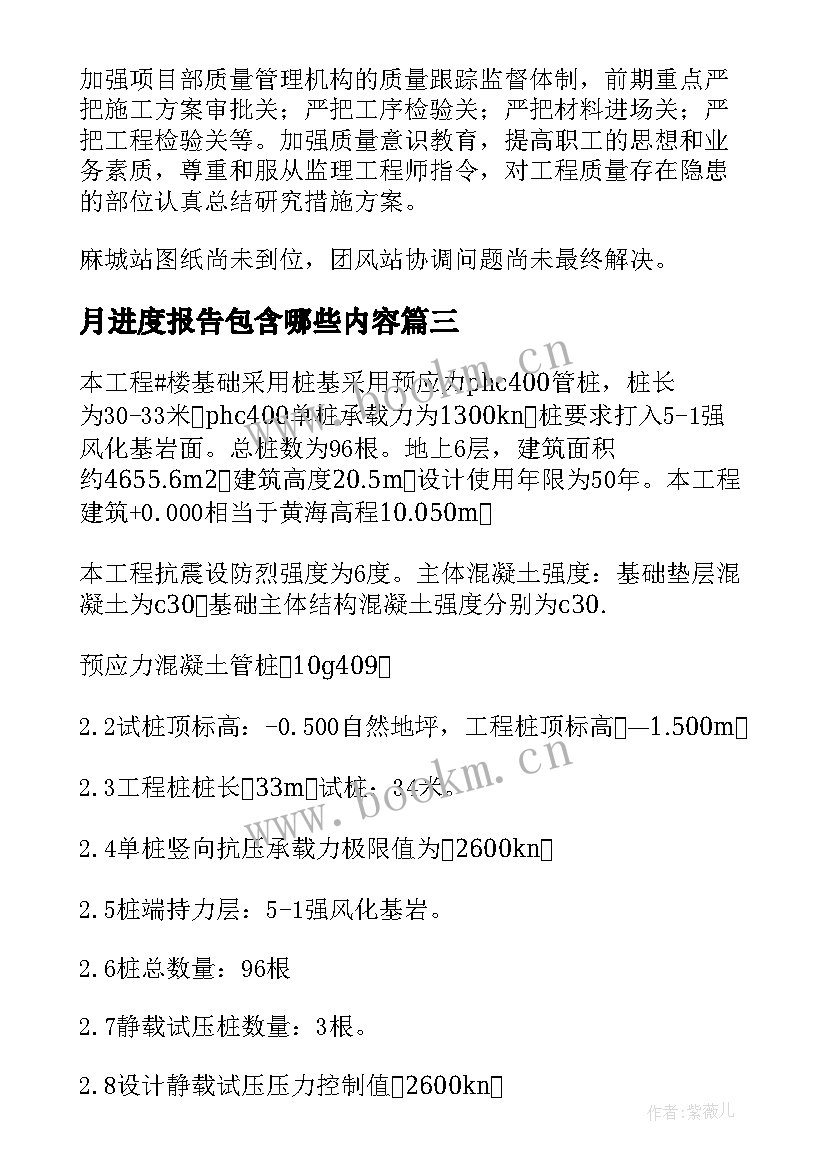 月进度报告包含哪些内容(优秀8篇)