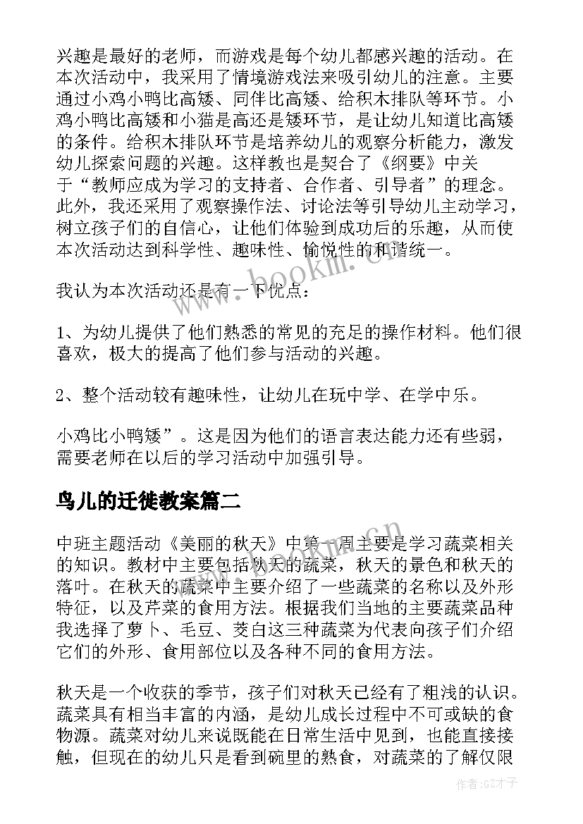 2023年鸟儿的迁徙教案 中班科学教案及教学反思(大全10篇)