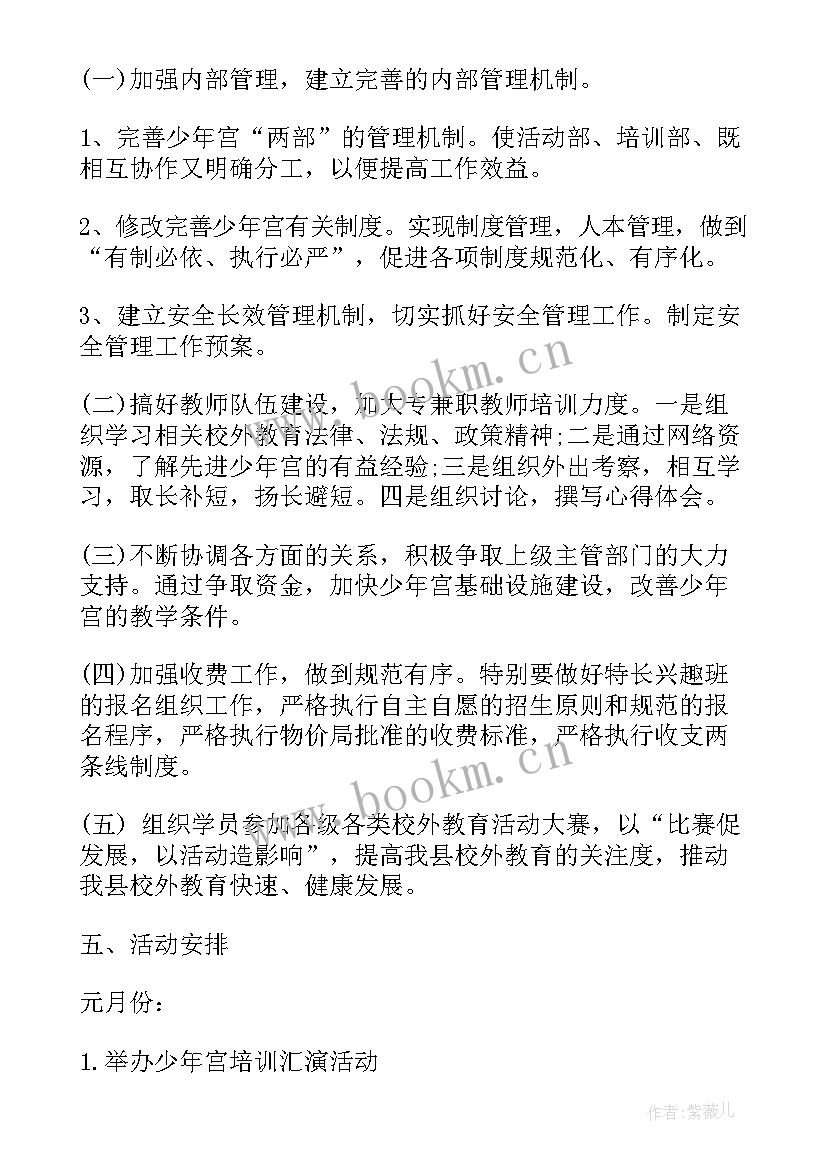 最新乡村少年宫工作计划(模板5篇)