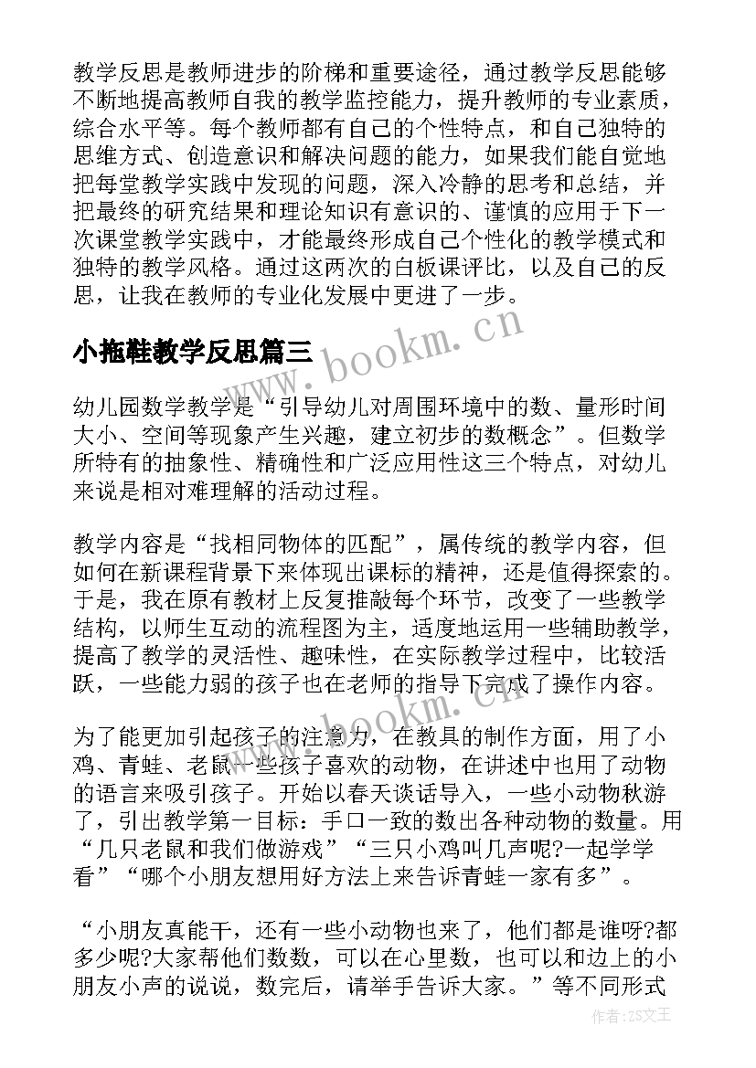 2023年小拖鞋教学反思(大全10篇)