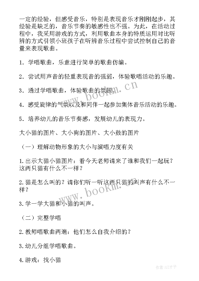 2023年小班音乐小猫玩玩乐设计意图 小班音乐活动方案(实用10篇)