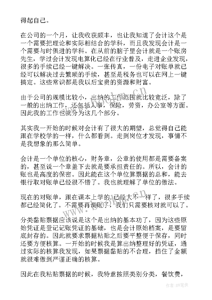 2023年会计出纳岗位实训报告 出纳会计实习报告出纳实习报告总结(汇总5篇)