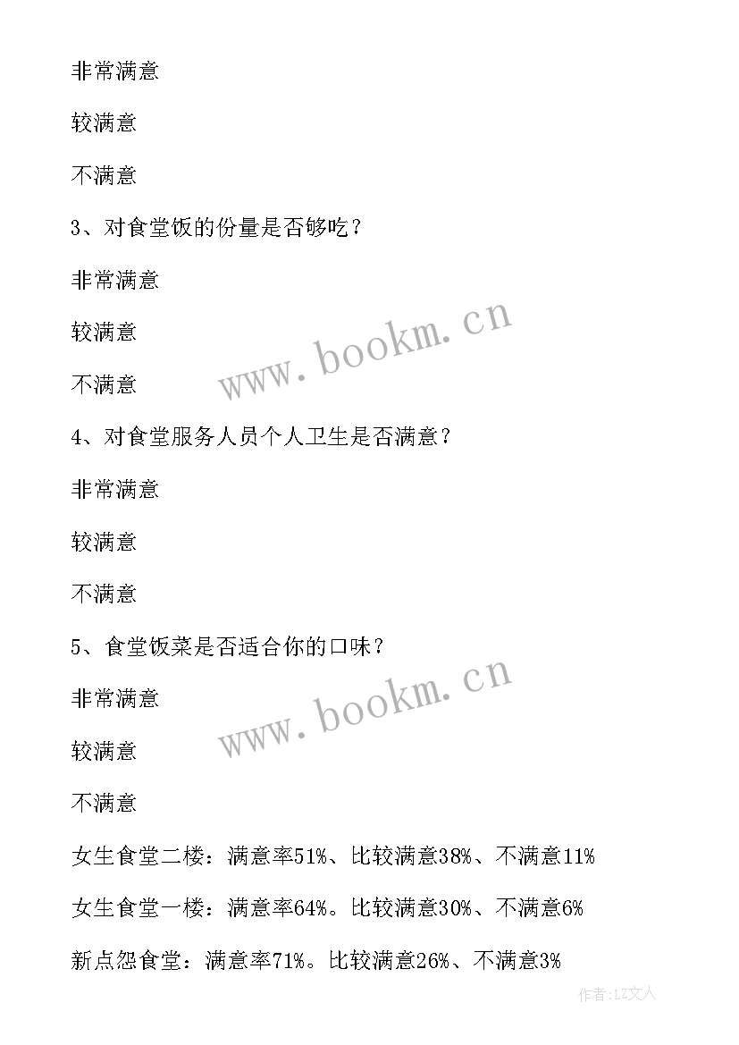 最新大学校园食堂调查报告总结 大学食堂的调查报告(模板7篇)