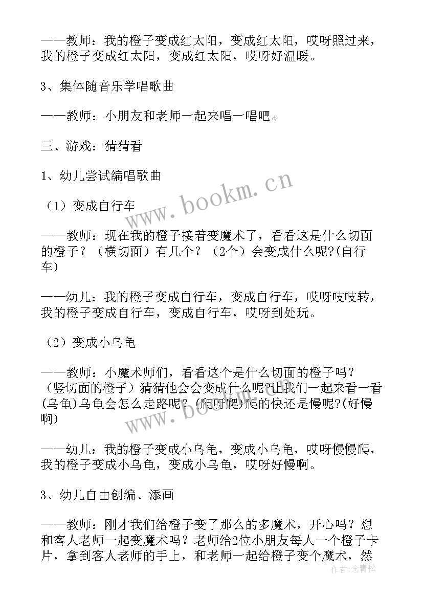 2023年大班橙子变变变教案反思(优质5篇)