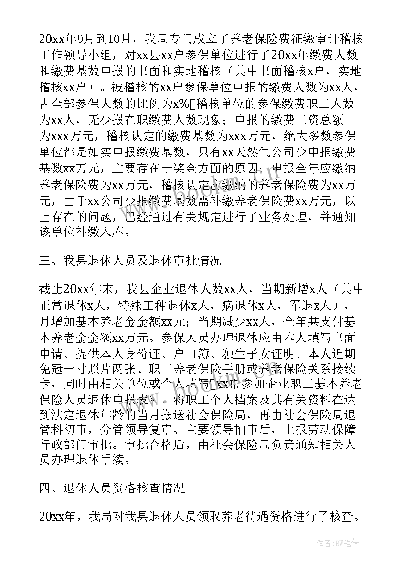 2023年养老保险工作自查报告 养老保险自查报告(实用10篇)