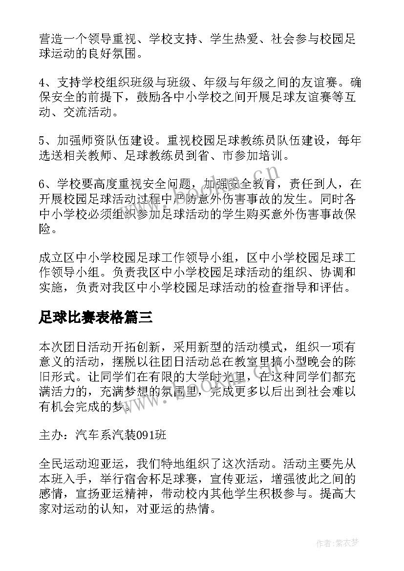 最新足球比赛表格 足球比赛的讲话稿(大全5篇)