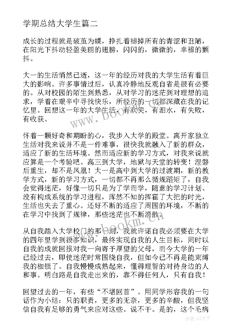 最新学期总结大学生 大一学期总结(模板6篇)