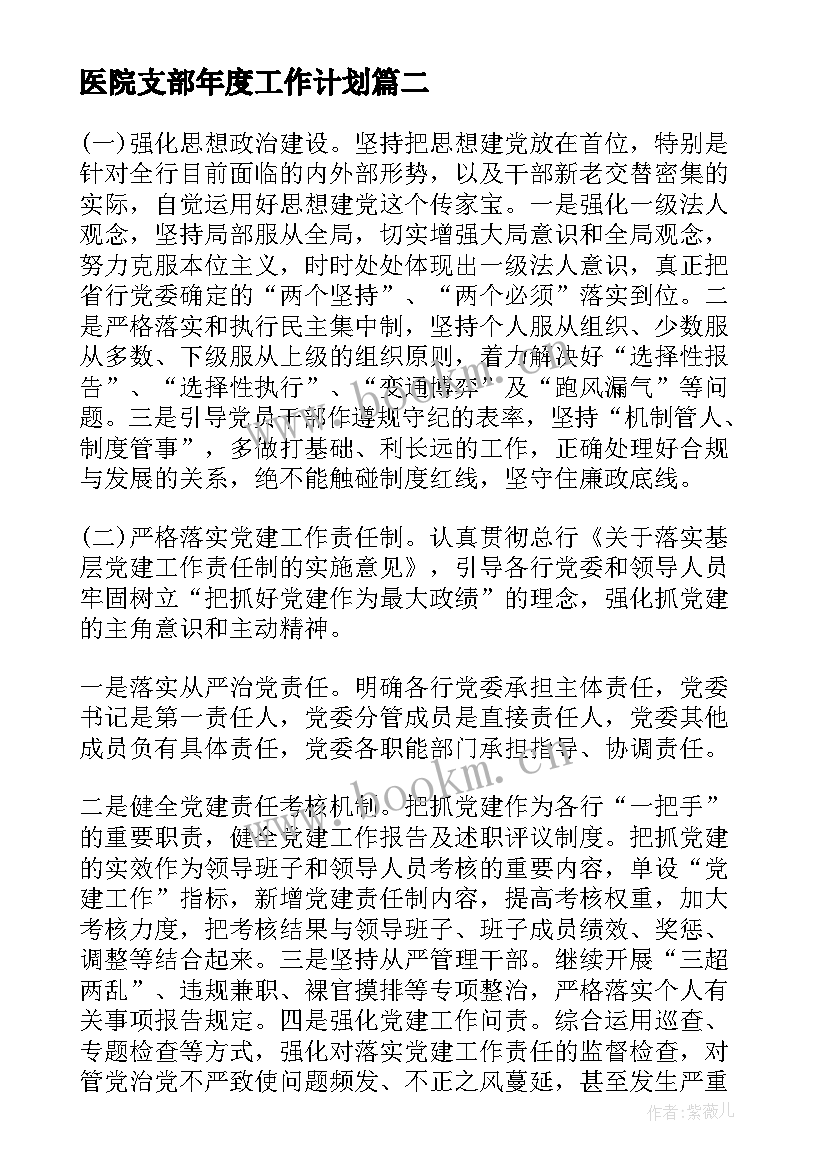 2023年医院支部年度工作计划 医院党支部工作计划书(优秀9篇)