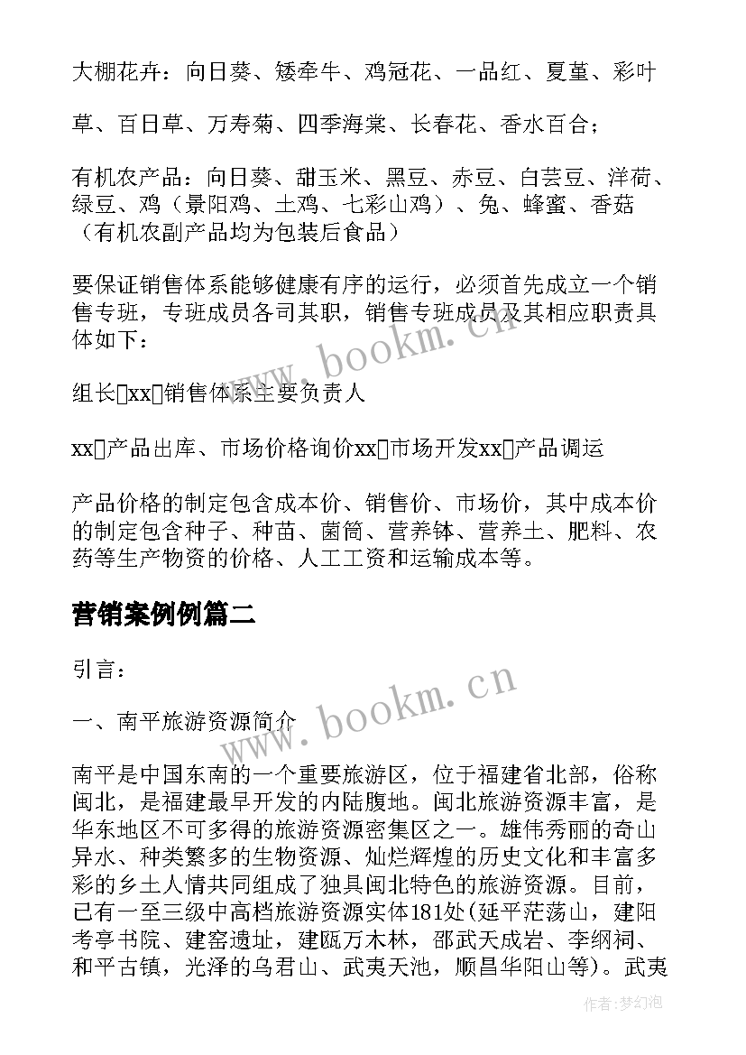 营销案例例 农产品营销方案案例(优质5篇)