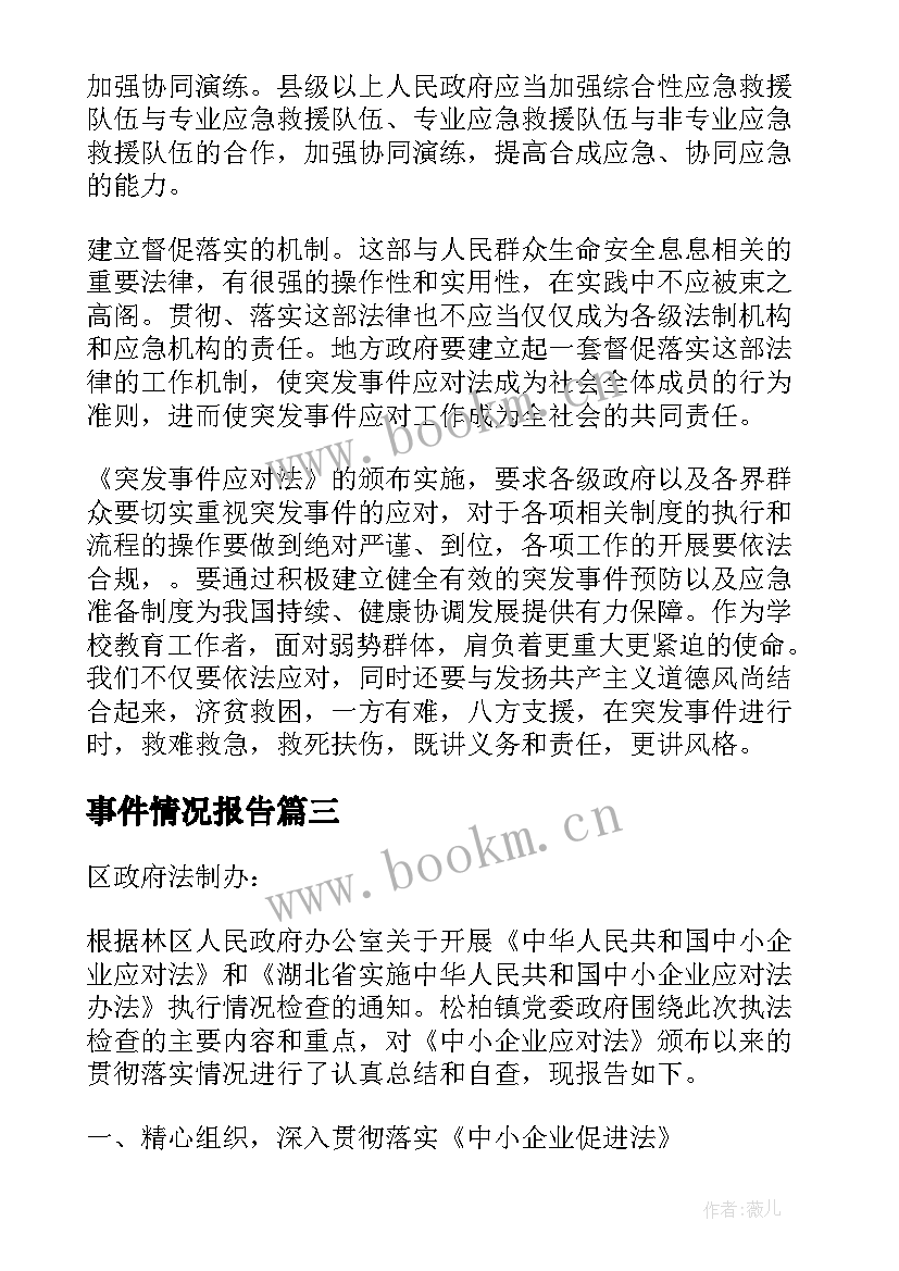 2023年事件情况报告(实用5篇)