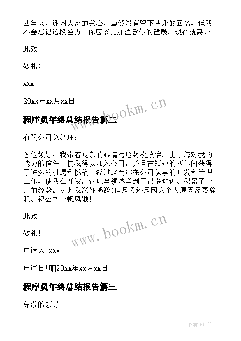 最新程序员年终总结报告(精选6篇)