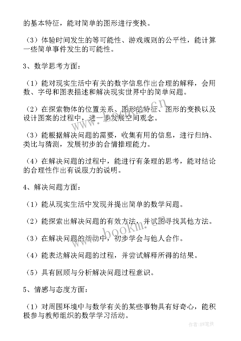 小学数学四年级教学计划冀教版 四年级数学教学计划(模板7篇)