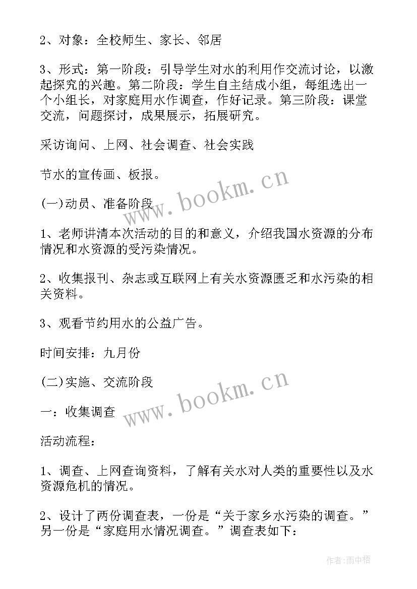 2023年小学节约用水活动方案 中班节约用水活动方案(汇总6篇)