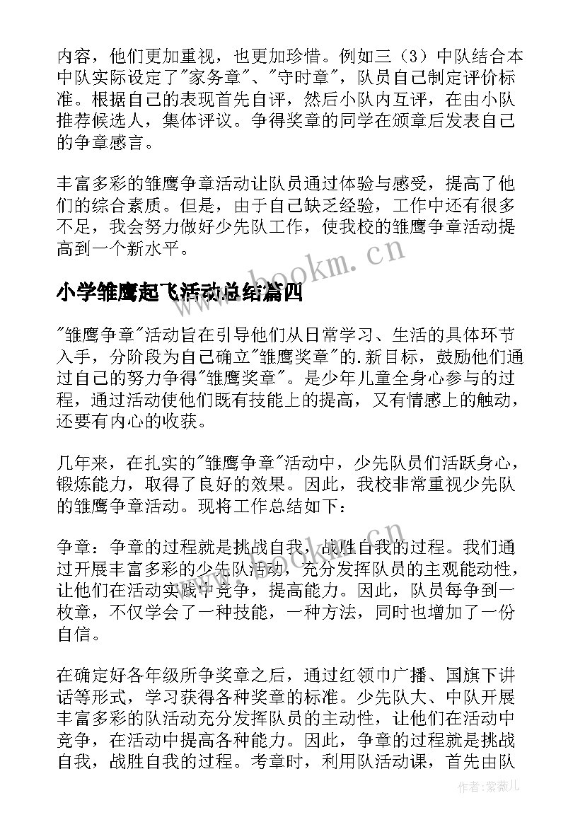 2023年小学雏鹰起飞活动总结(精选5篇)