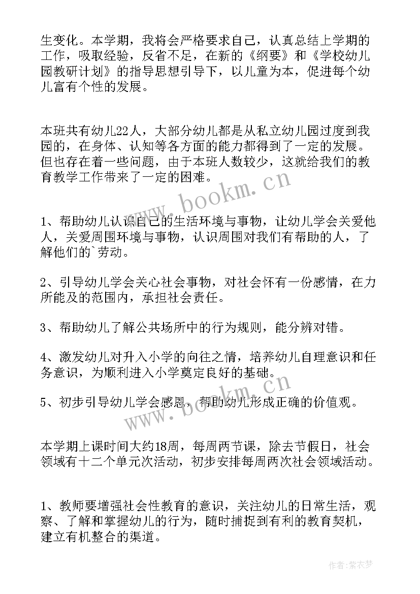 2023年小班社会领域学期目标 社会领域大班工作计划(大全5篇)