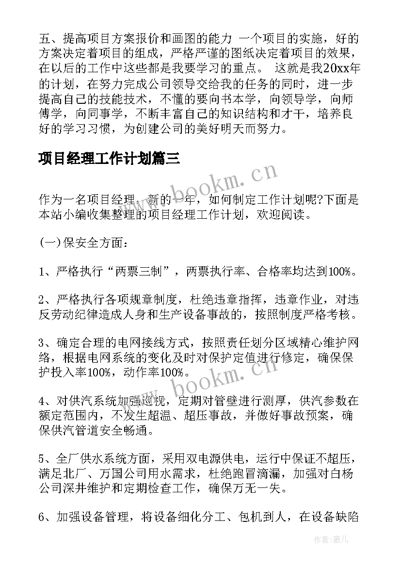 项目经理工作计划 项目经理年度工作计划(大全9篇)