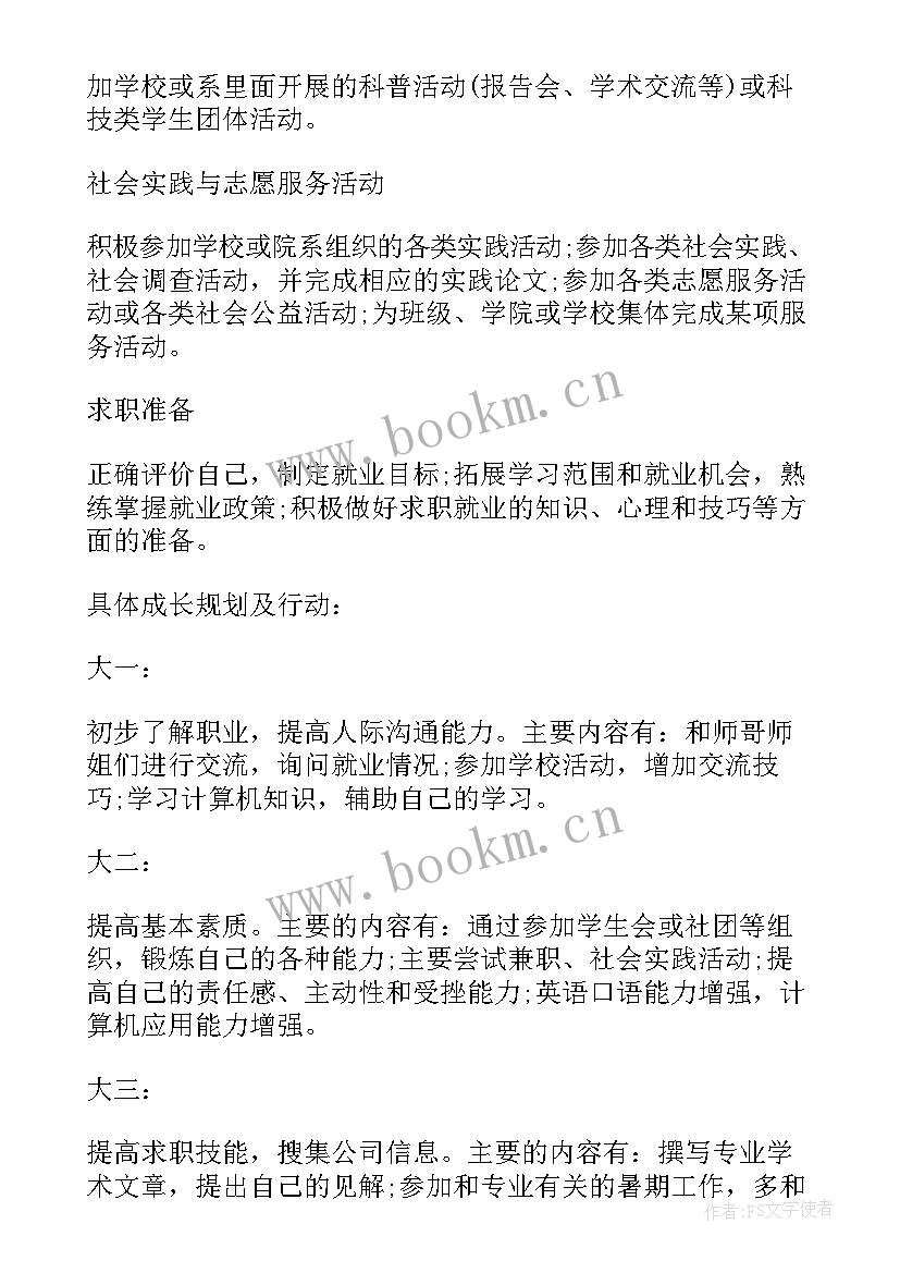 最新大学生个人规划(精选7篇)