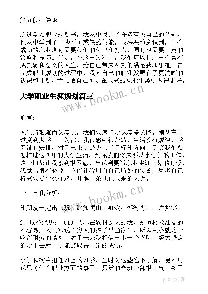 2023年大学职业生涯规划(精选5篇)