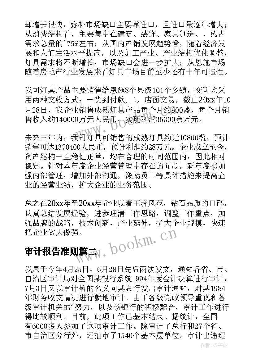 2023年审计报告准则(汇总8篇)