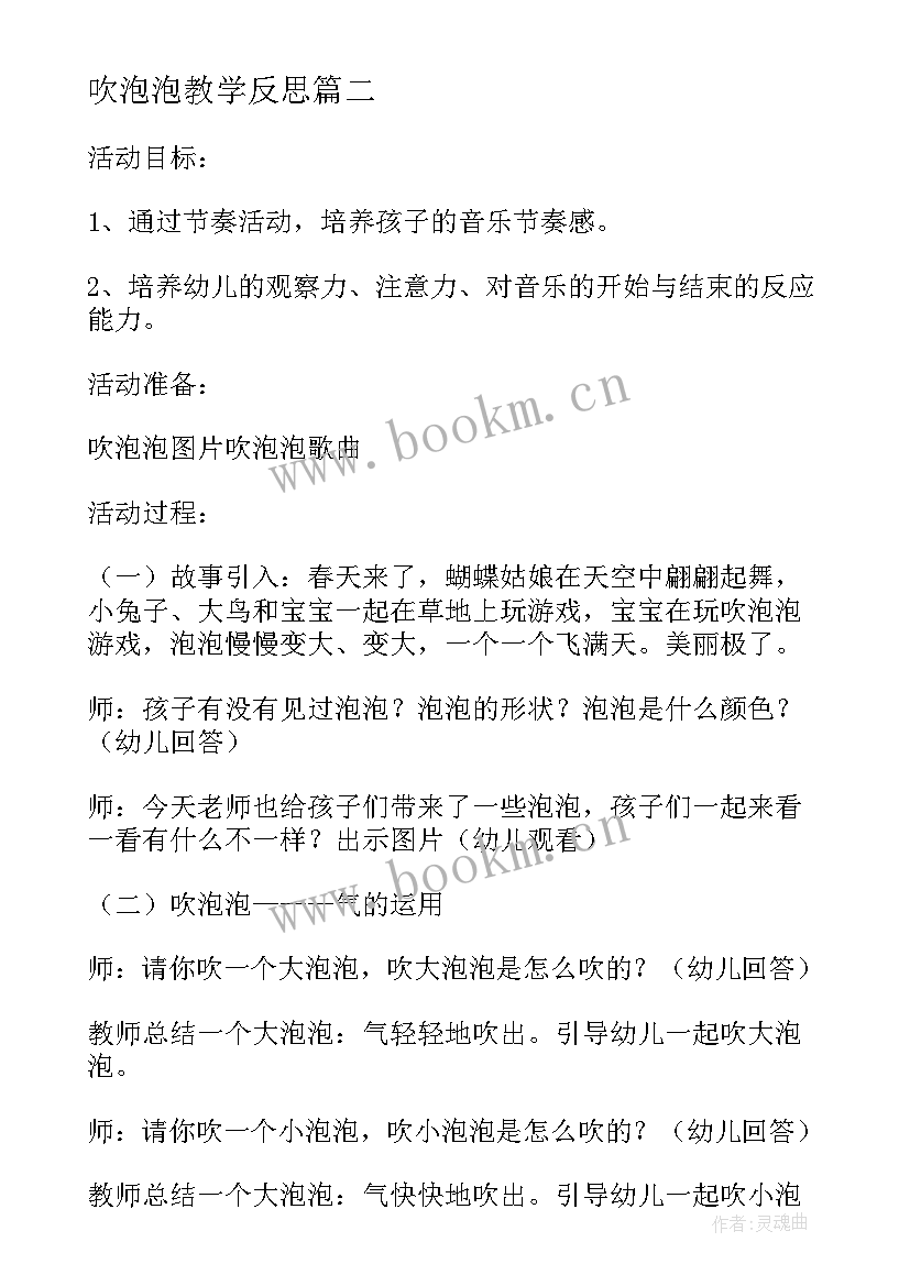 最新吹泡泡教学反思(实用5篇)