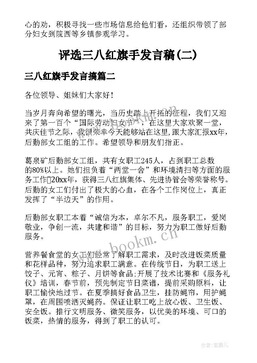 2023年三八红旗手发言搞(大全6篇)