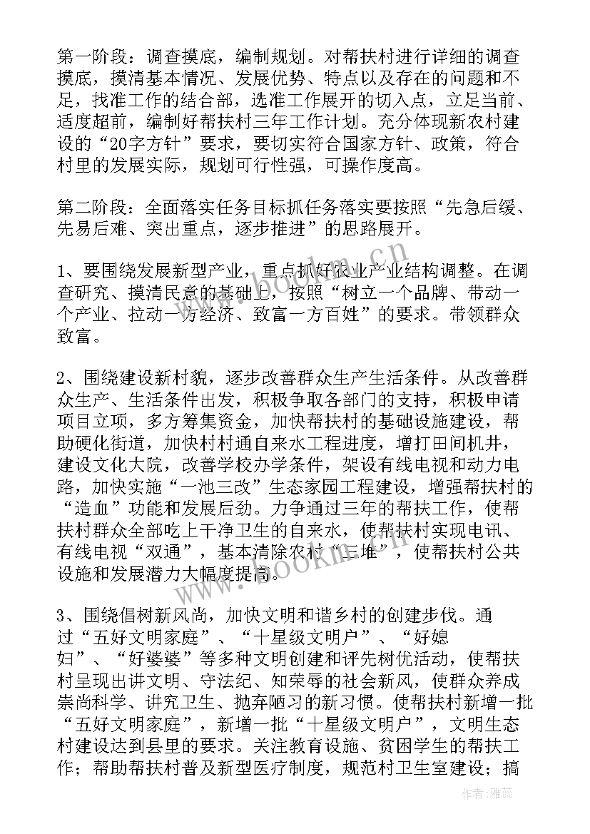 2023年帮扶工作计划表(优质5篇)