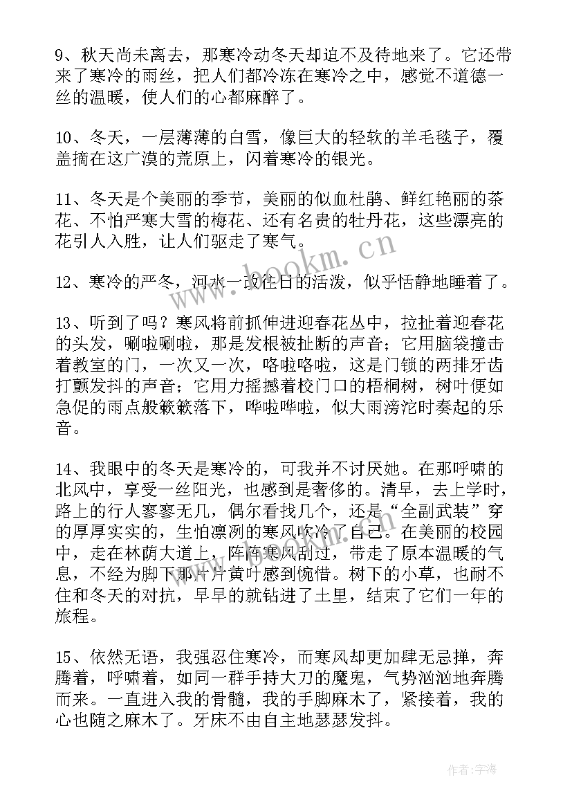 2023年冬天的好词好句短句摘抄 冬天的好词好句(精选5篇)