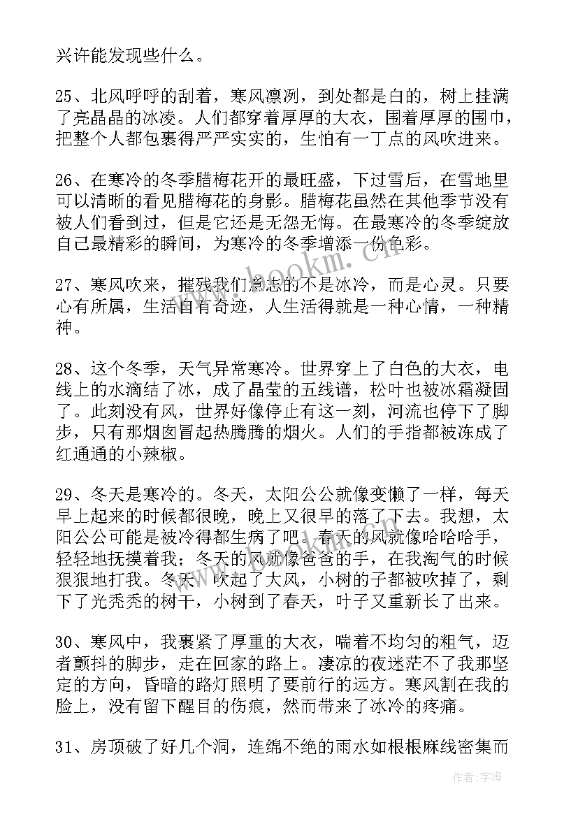 2023年冬天的好词好句短句摘抄 冬天的好词好句(精选5篇)