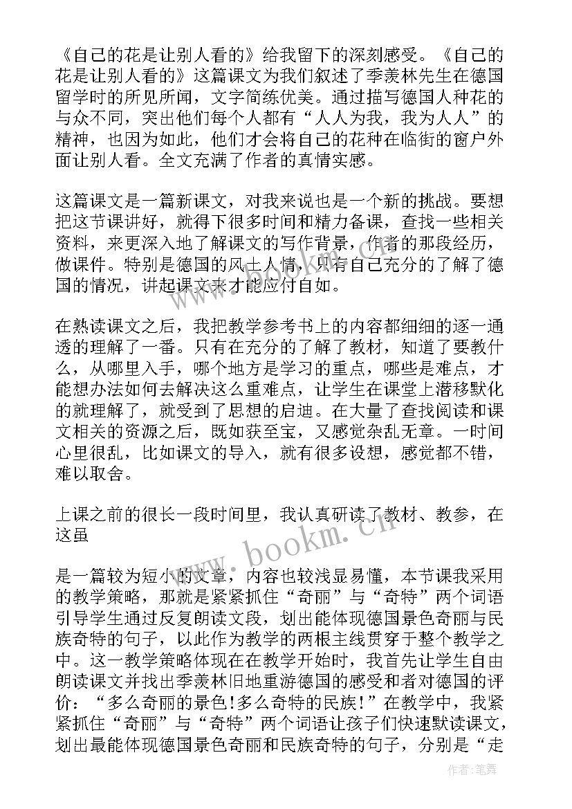 2023年自己的话是给别人看的教案(通用5篇)