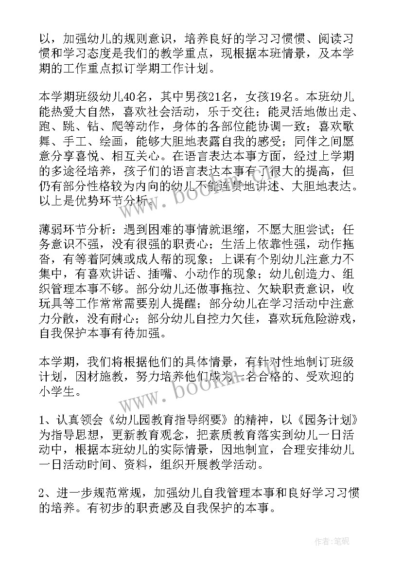 幼儿园大班班班级计划上学期 幼儿园大班班级计划(优质5篇)