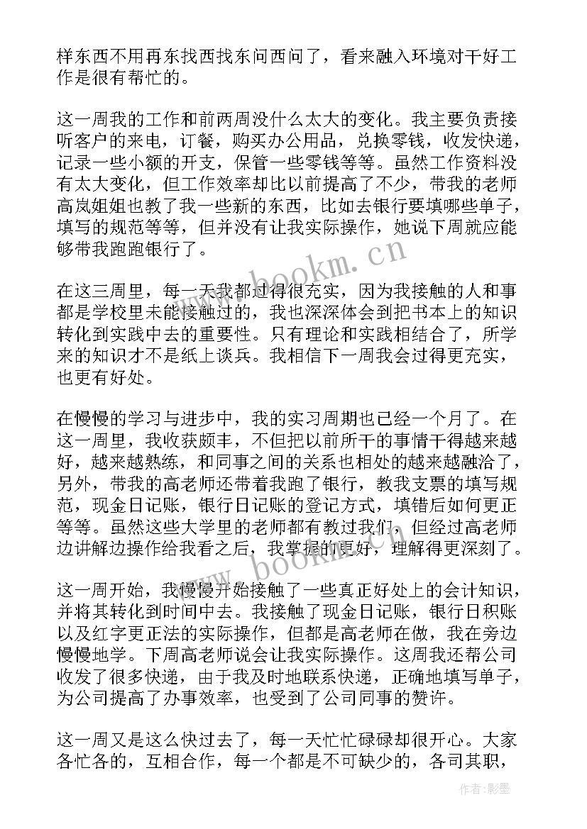 2023年第九周会计周记(实用10篇)