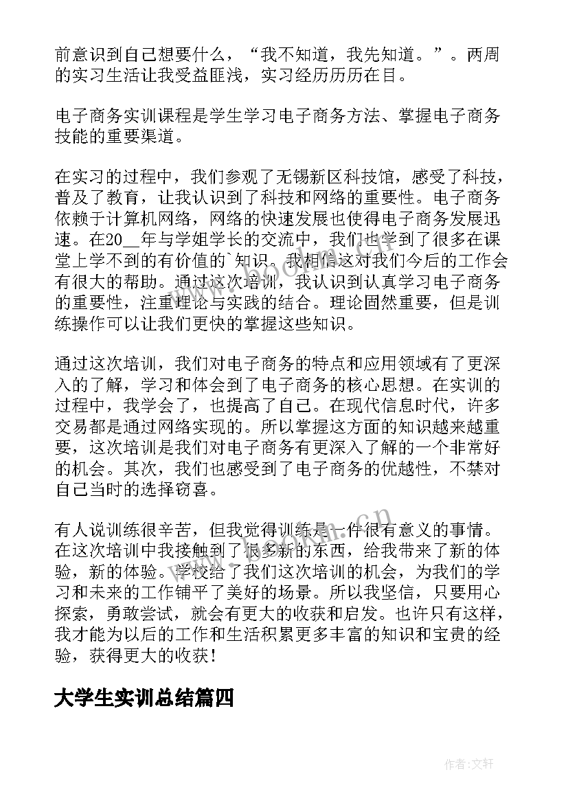 2023年大学生实训总结 大学生实训总结报告(优质5篇)