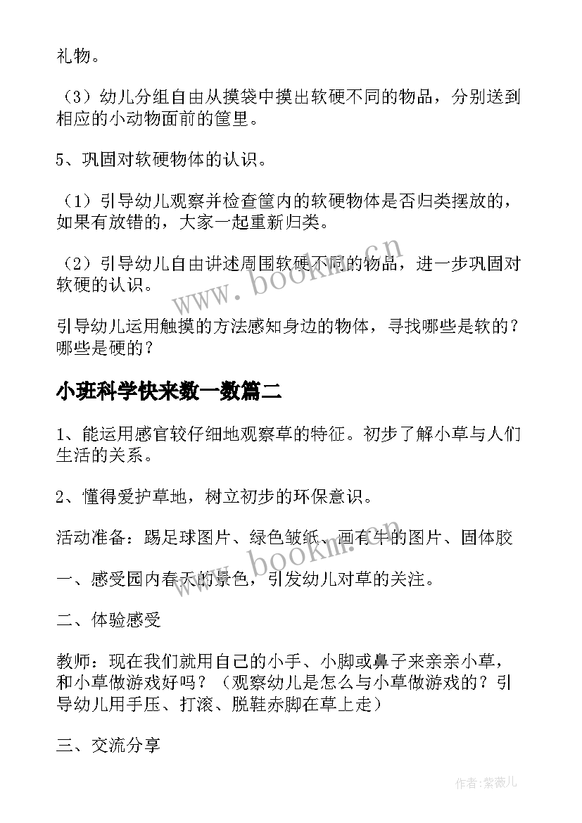 小班科学快来数一数 小班科学活动教案(实用6篇)