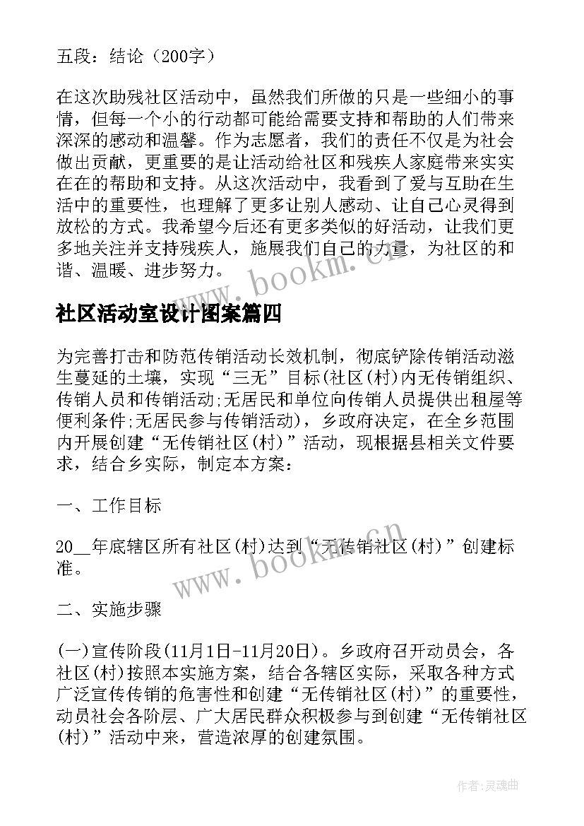 社区活动室设计图案 助残社区活动心得体会(实用6篇)