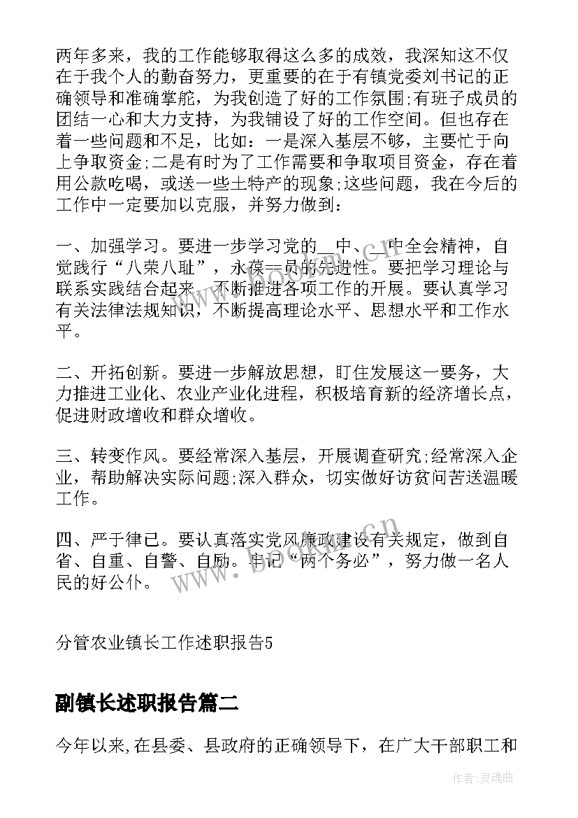 副镇长述职报告(优秀5篇)