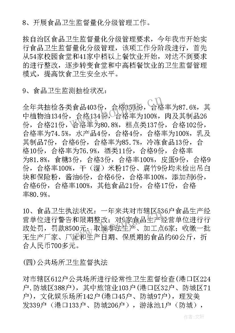 2023年省卫生监督所工作总结 卫生监督工作总结(优秀6篇)