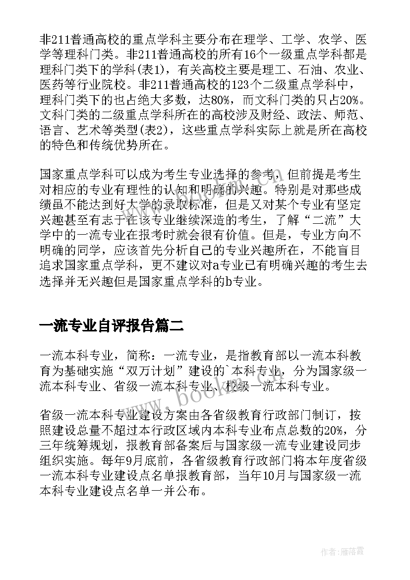 2023年一流专业自评报告(精选5篇)