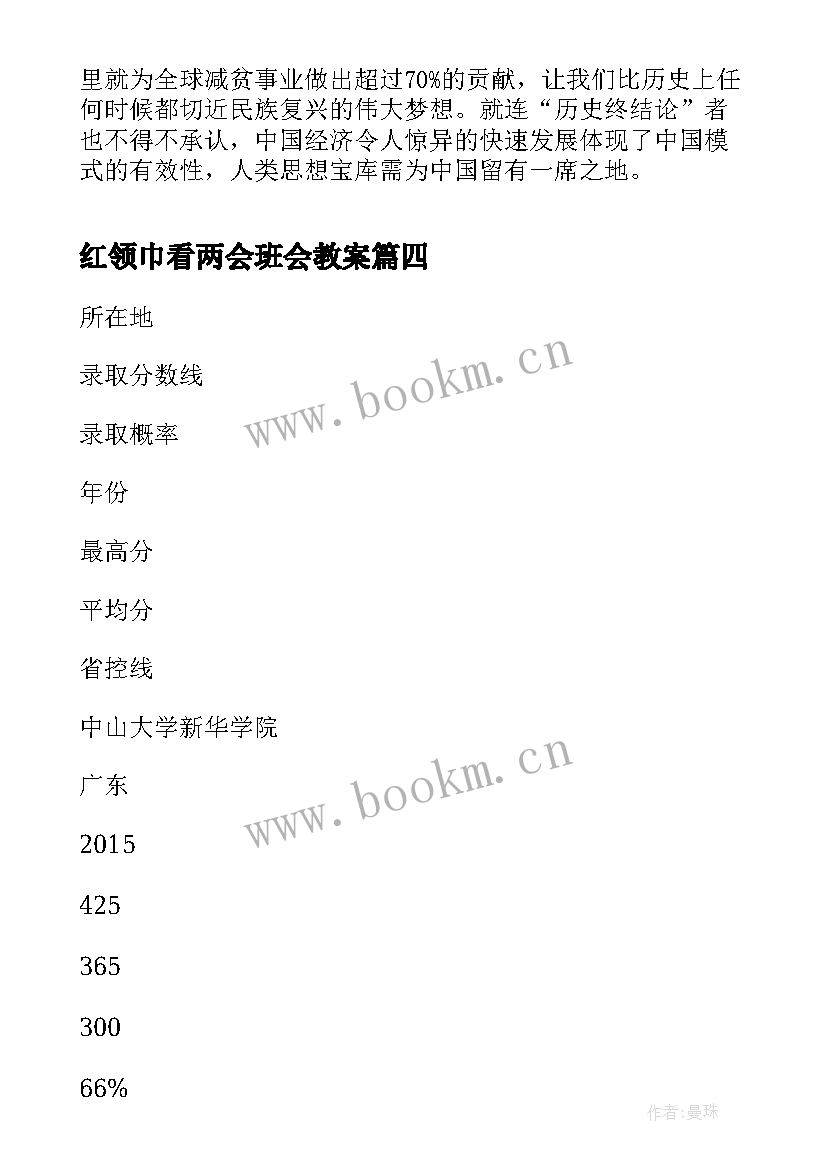 2023年红领巾看两会班会教案(实用5篇)