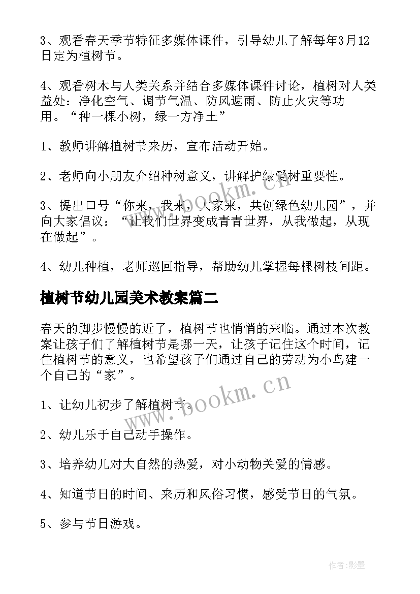 最新植树节幼儿园美术教案(优质7篇)