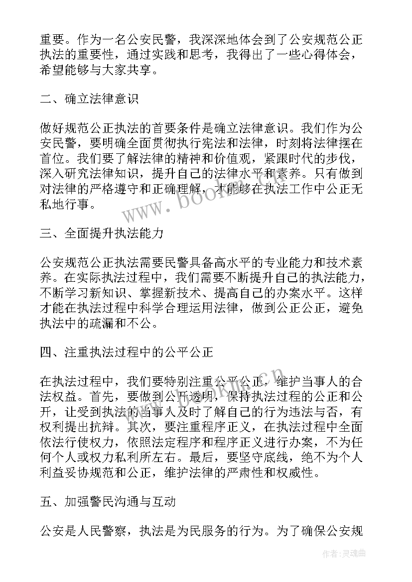 公安执法规范心得体会 公安规范公正执法心得体会(汇总5篇)