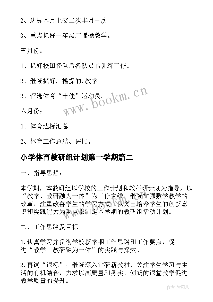 2023年小学体育教研组计划第一学期 体育教研组教研工作计划(大全6篇)