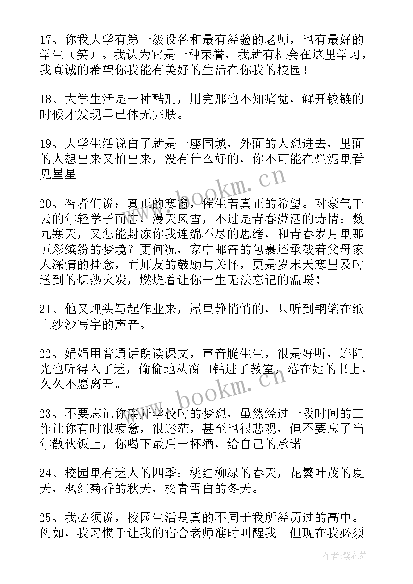 大学生活感悟经典句子(实用5篇)