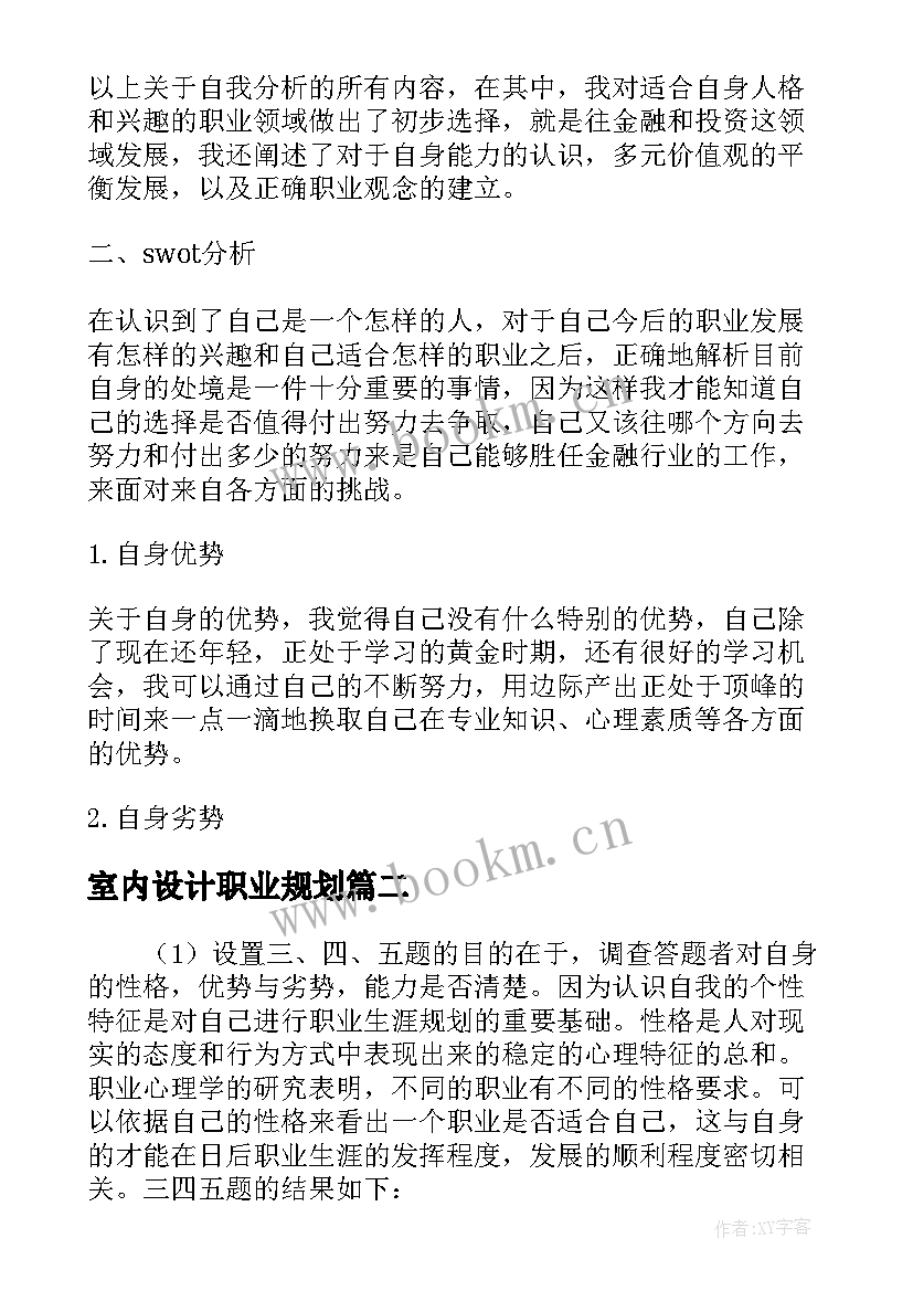 2023年室内设计职业规划(模板7篇)