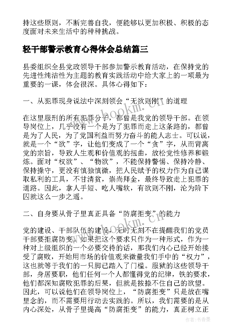 2023年轻干部警示教育心得体会总结(通用9篇)