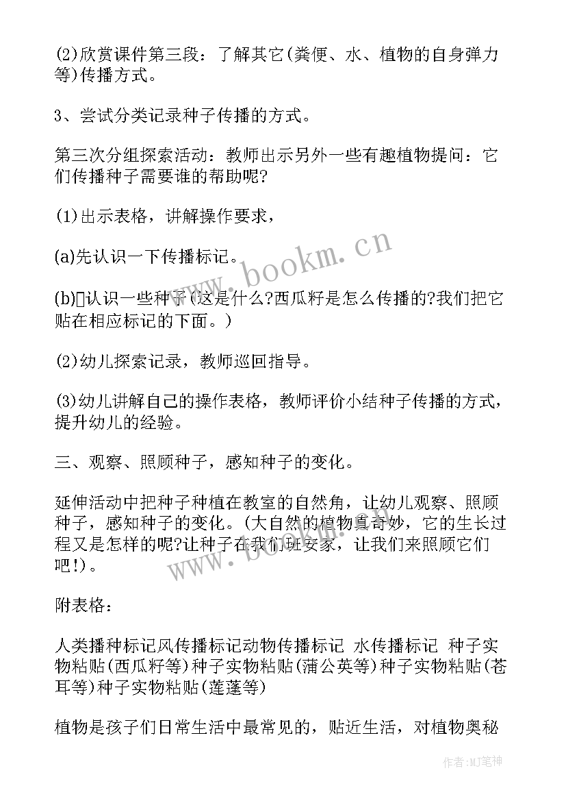 种子的萌发过程教学反思 大班科学活动教案及教学反思种子旅行记(大全5篇)