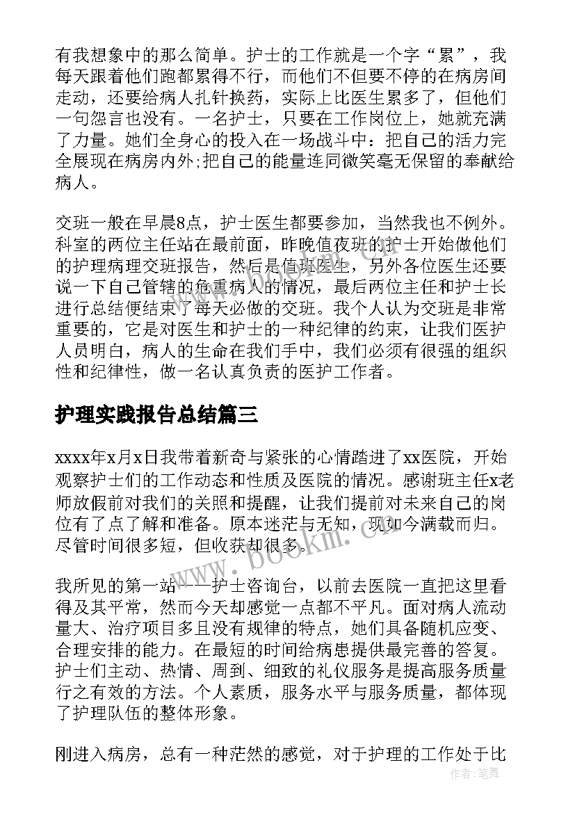 2023年护理实践报告总结 护理实践报告总结字(精选5篇)